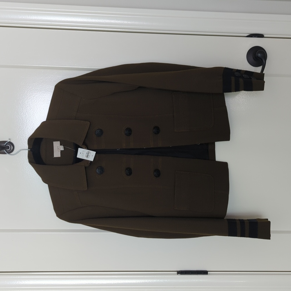 NWT Loft olive military style jacket Sz 8